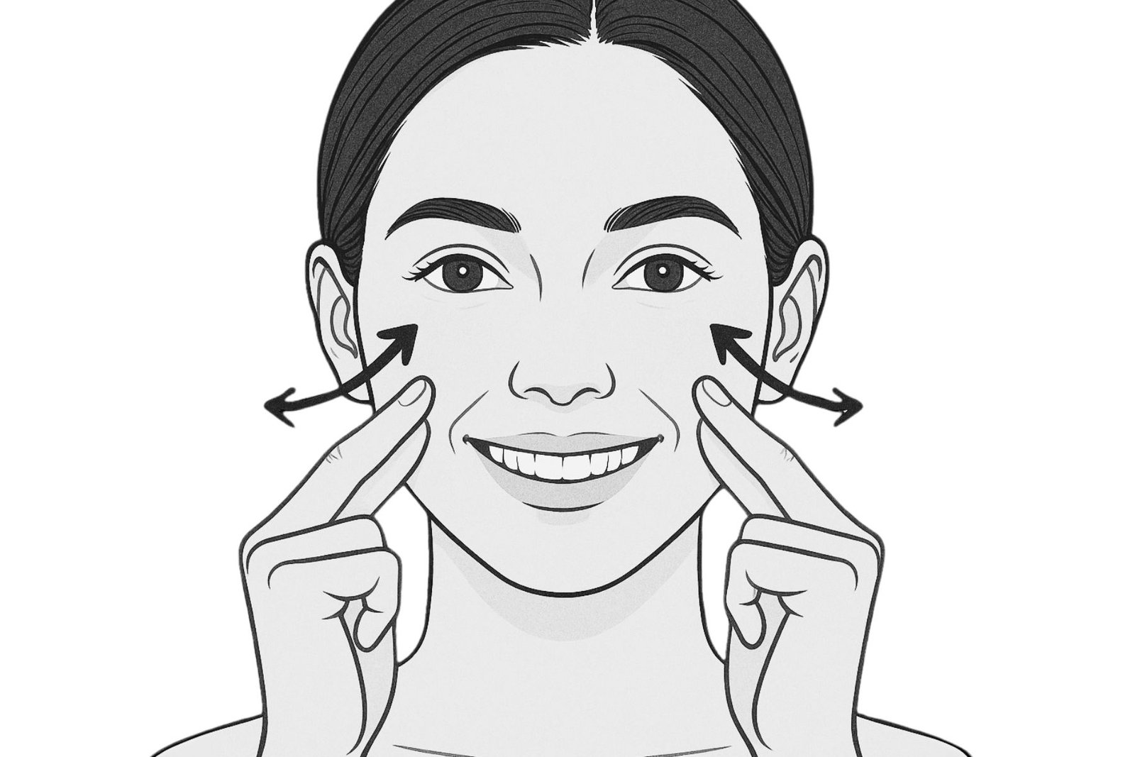 Empuje con dedos en pómulo y resistencia